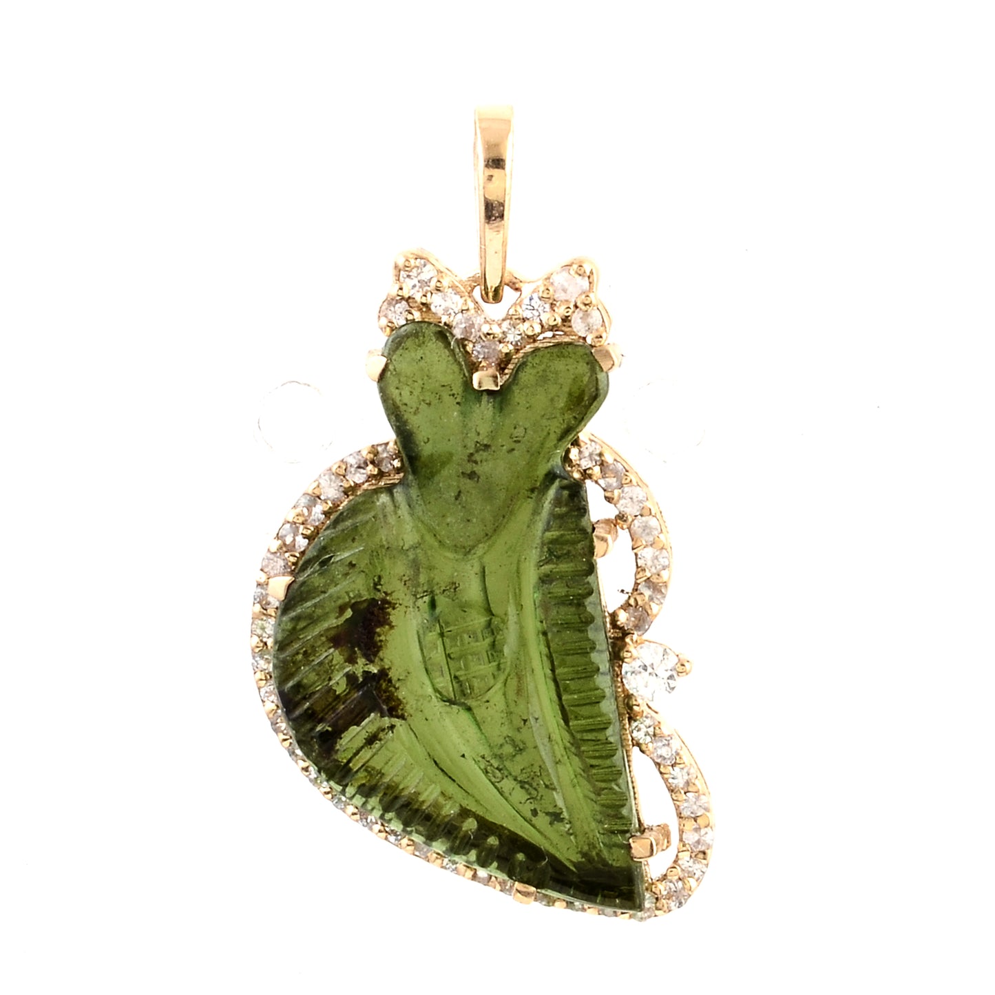 3.67 Ct Fancy Tourmaline 14K Gold Pendant