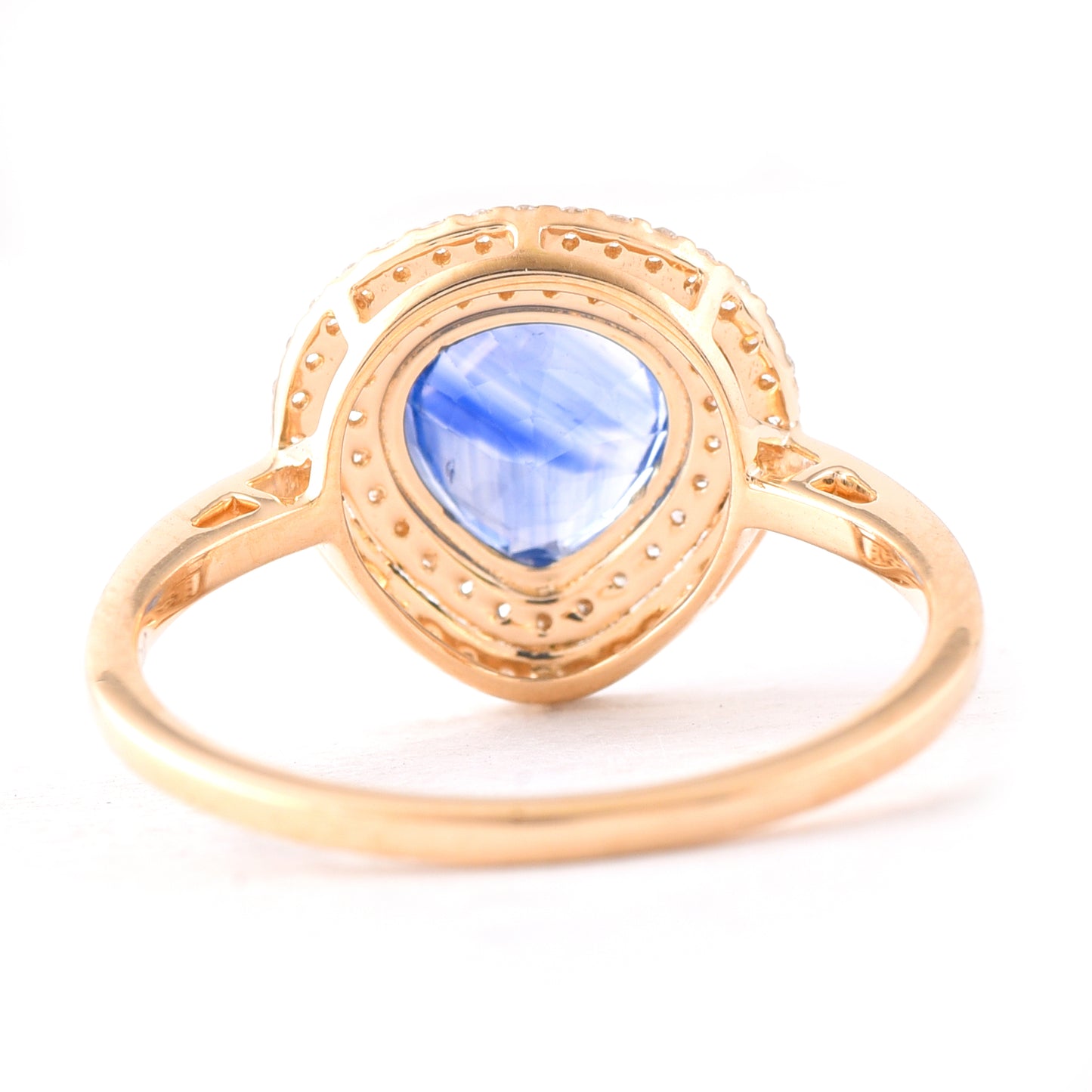 1.68 Ct Pear Mixed Cut Natural Sapphire 14K Gold Ring