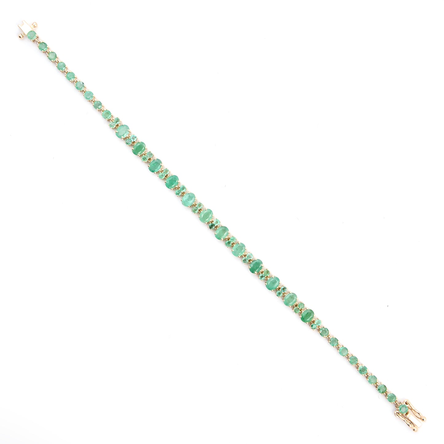 6.48 Ct Oval Emerald 14K Gold Bracelet