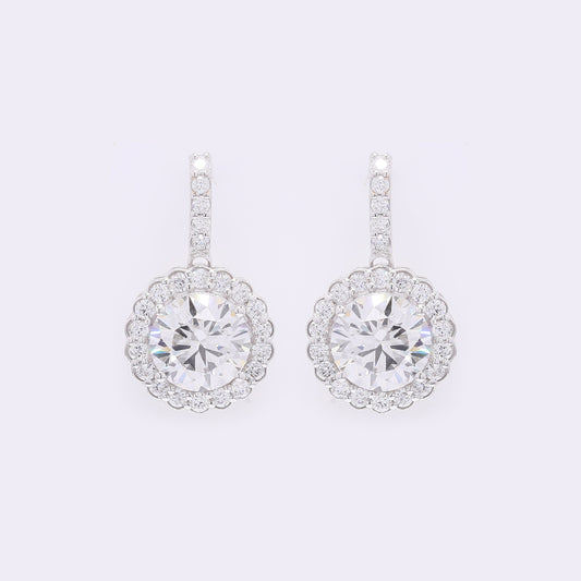 3.71 Carats Lab Grown Diamond 14K Gold Earrings