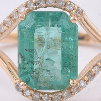1.66 Ct Octagon Step Cut Natural Emerald 14K Gold Ring