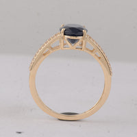 2.86 Ct Oval Sapphire 9K Gold Ring