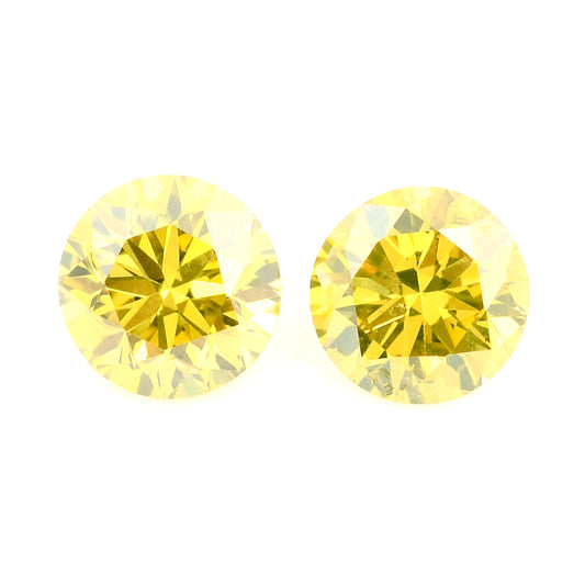 0.50 Yellow Diamond Round Loose Gemstone