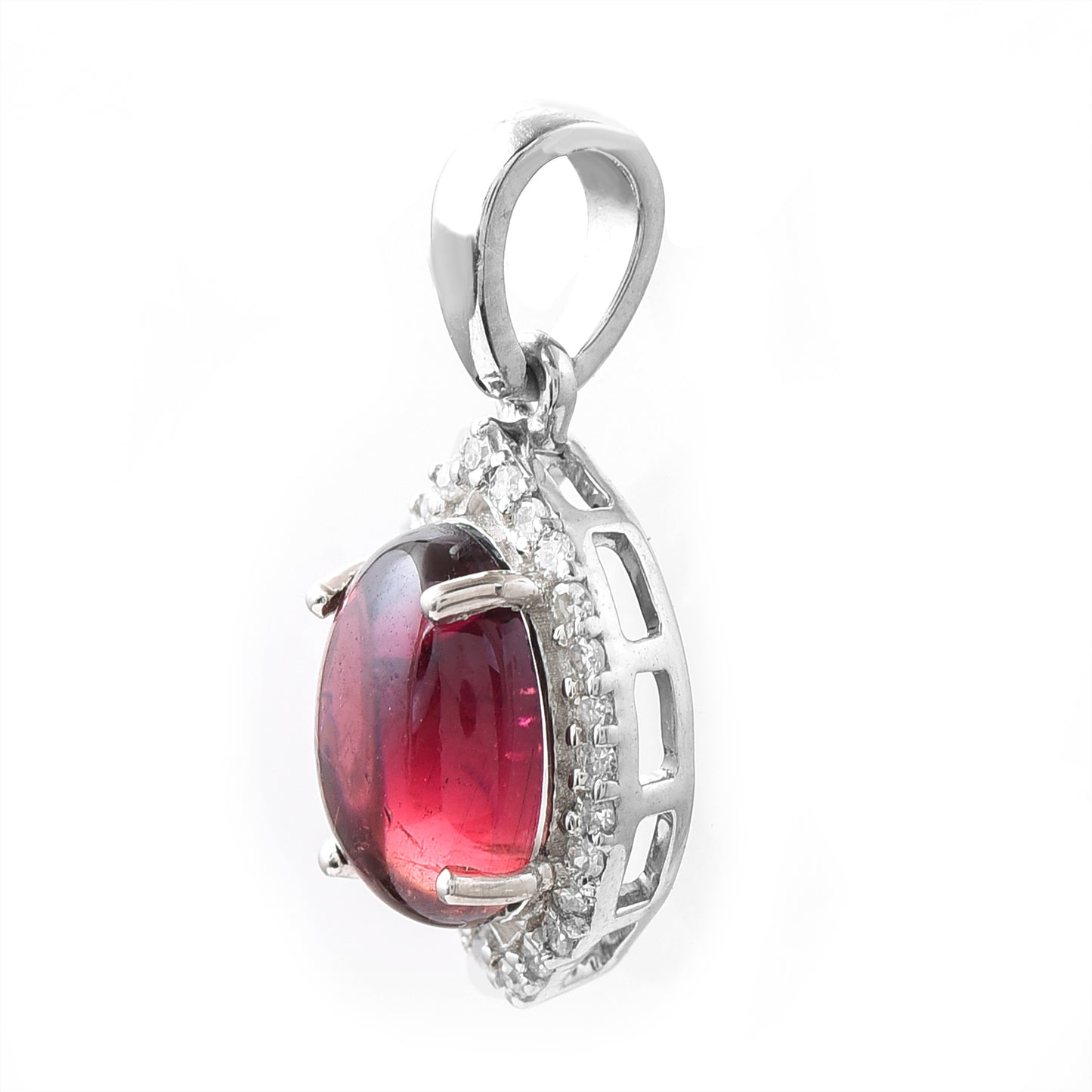 1.33 Ct Oval Tourmaline 950 Platinum Pendant