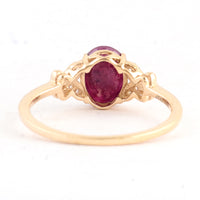1.65 Ct Oval Ruby 14K Gold Ring