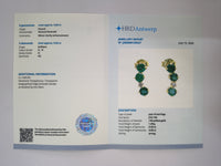 0.90 Ct Round Natural Emerald 14K Gold Earrings