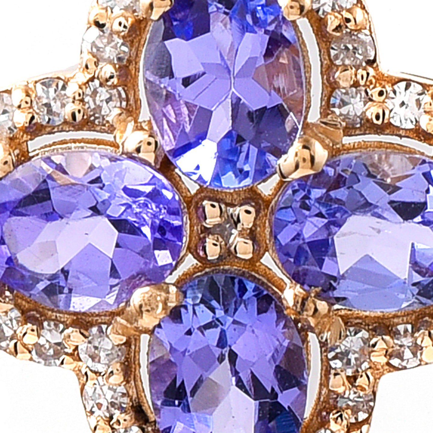 0.87 Ct Oval Mixed Cut Natural Tanzanite 14K Gold Pendant
