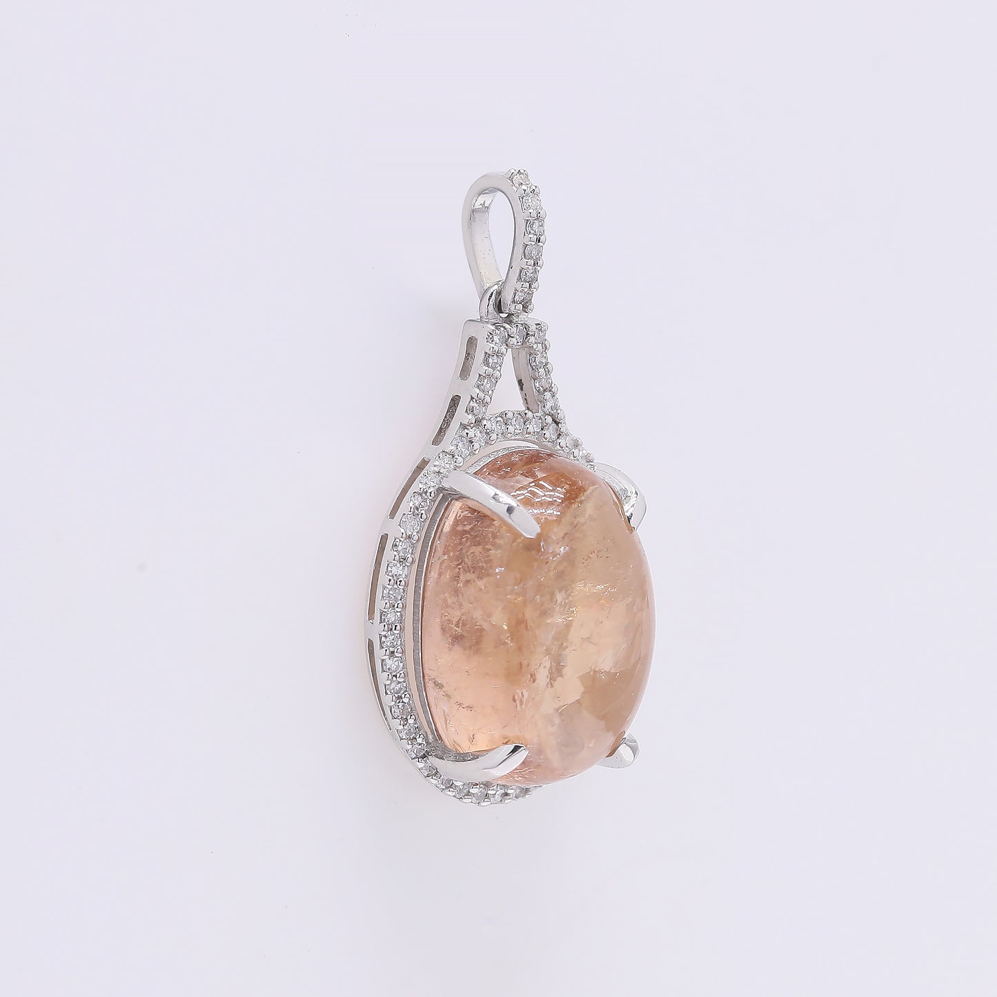 8.61 Ct Oval Cabochon Cut Natural Tourmaline 950 Platinum Pendant
