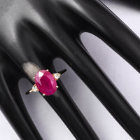 4.16 Ct Oval Ruby 18K Gold Ring