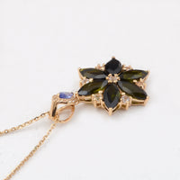 2.42 Ct Marquise Multi Tourmaline 14K Gold Pendant
