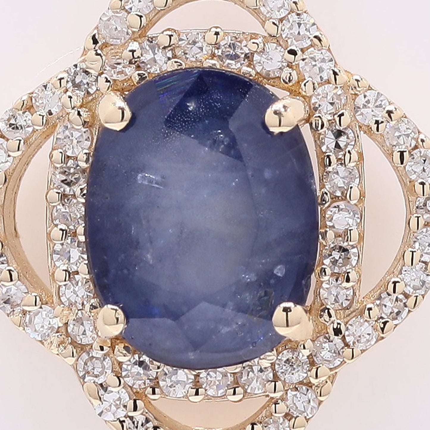 1.75 Ct Oval Mixed Cut Natural Sapphire 14K Gold Pendant