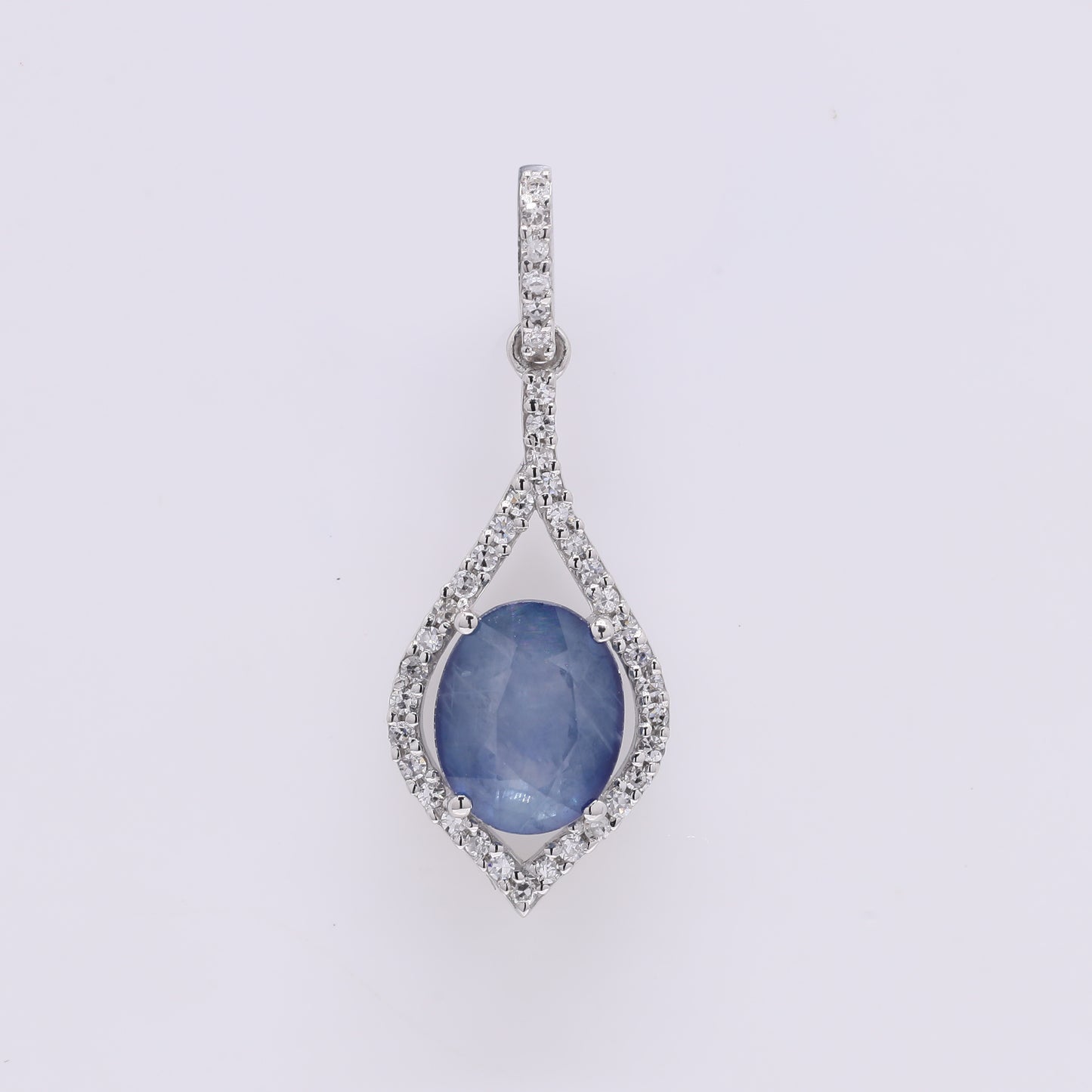 1.56 Ct Oval Mixed Cut Natural Sapphire 950 Platinum Pendant