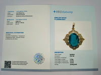 3.28 Ct Oval Natural Emerald 14K Gold Pendant