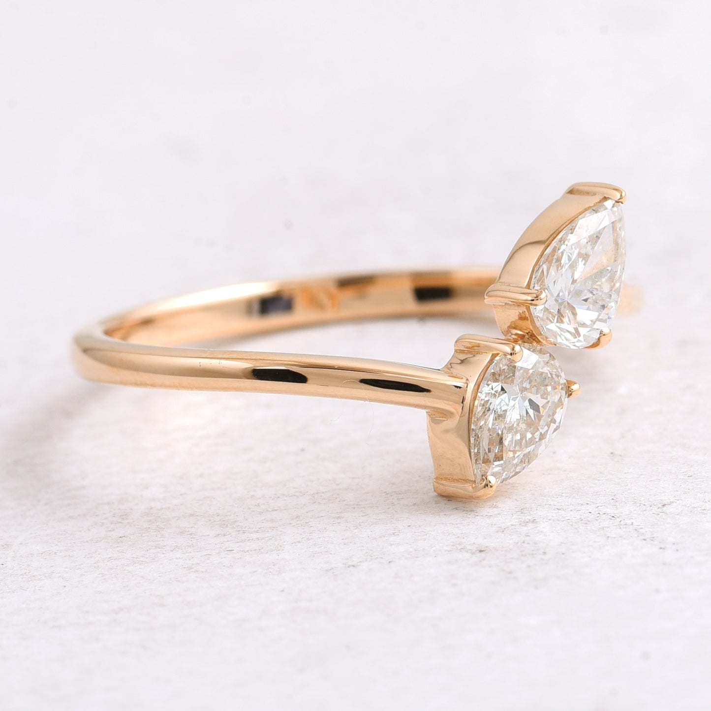 0.52 Ct Pear Diamond 14K Gold Ring