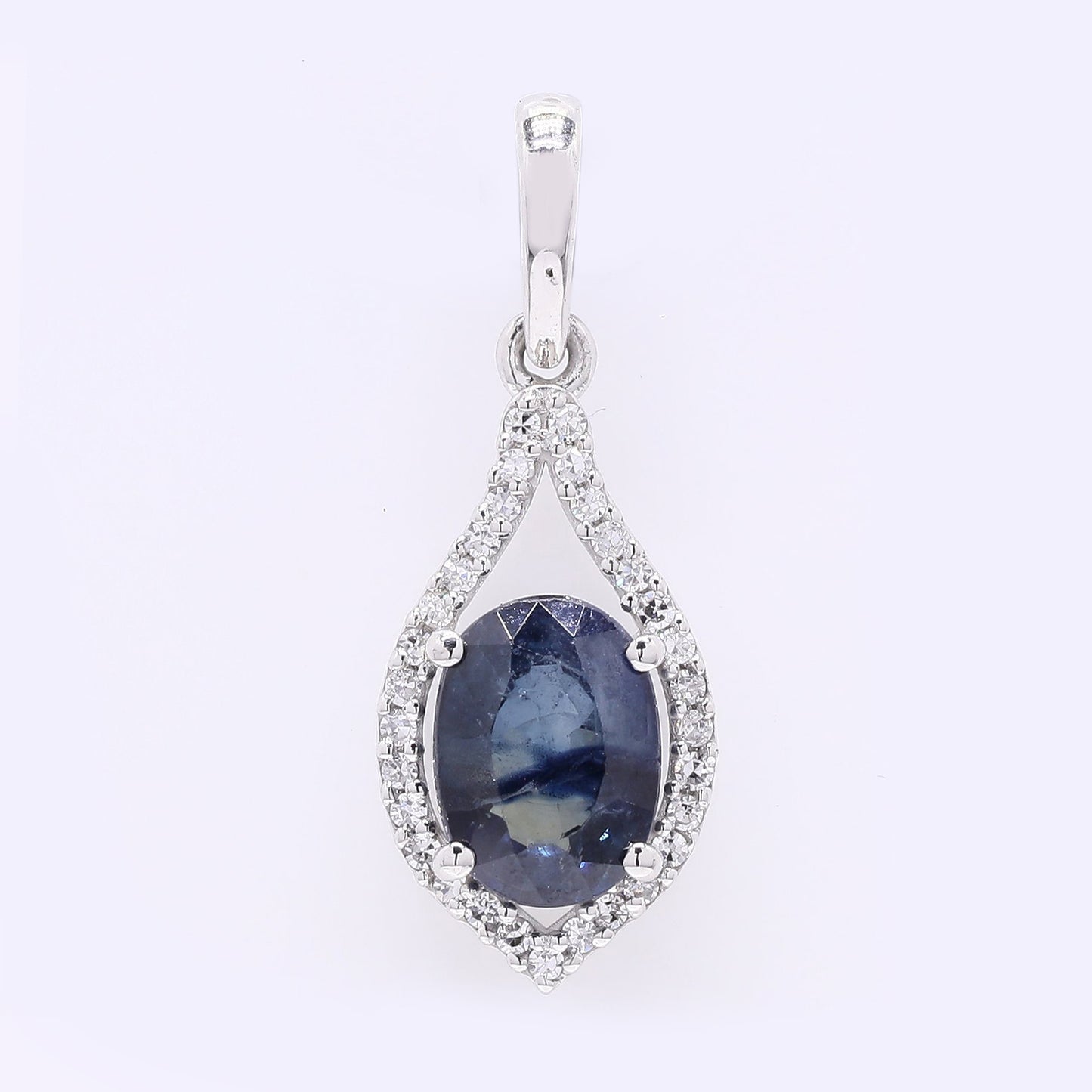 1.51 Ct Oval Mixed Cut Natural Sapphire 950 Platinum Pendant
