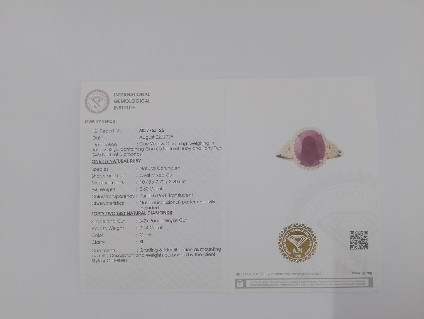 2.74 Ct Oval Mixed Cut Natural Corundum Ruby 14K Gold Ring