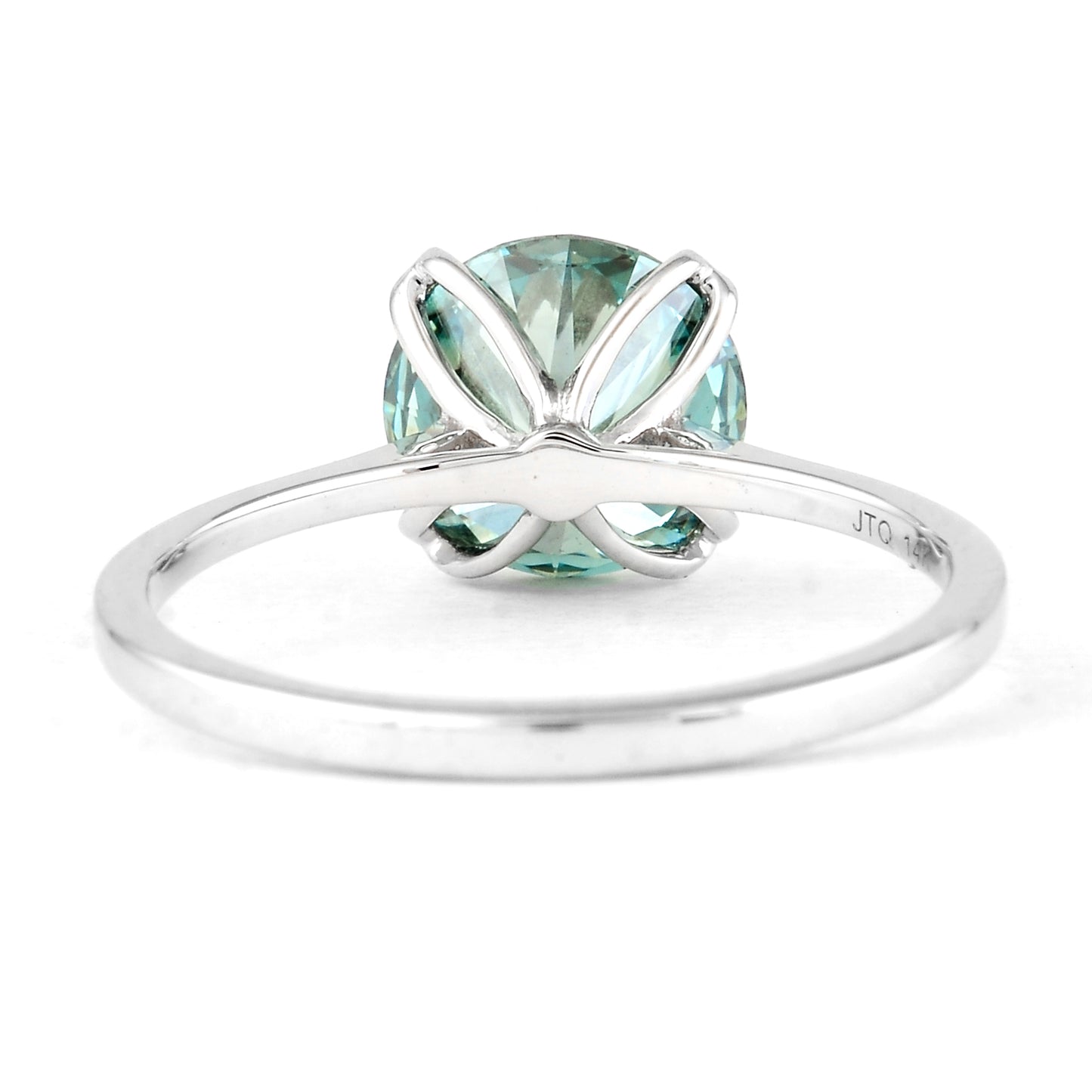 2.10 Carats Blue Lab Grown Diamond 14K Gold Ring