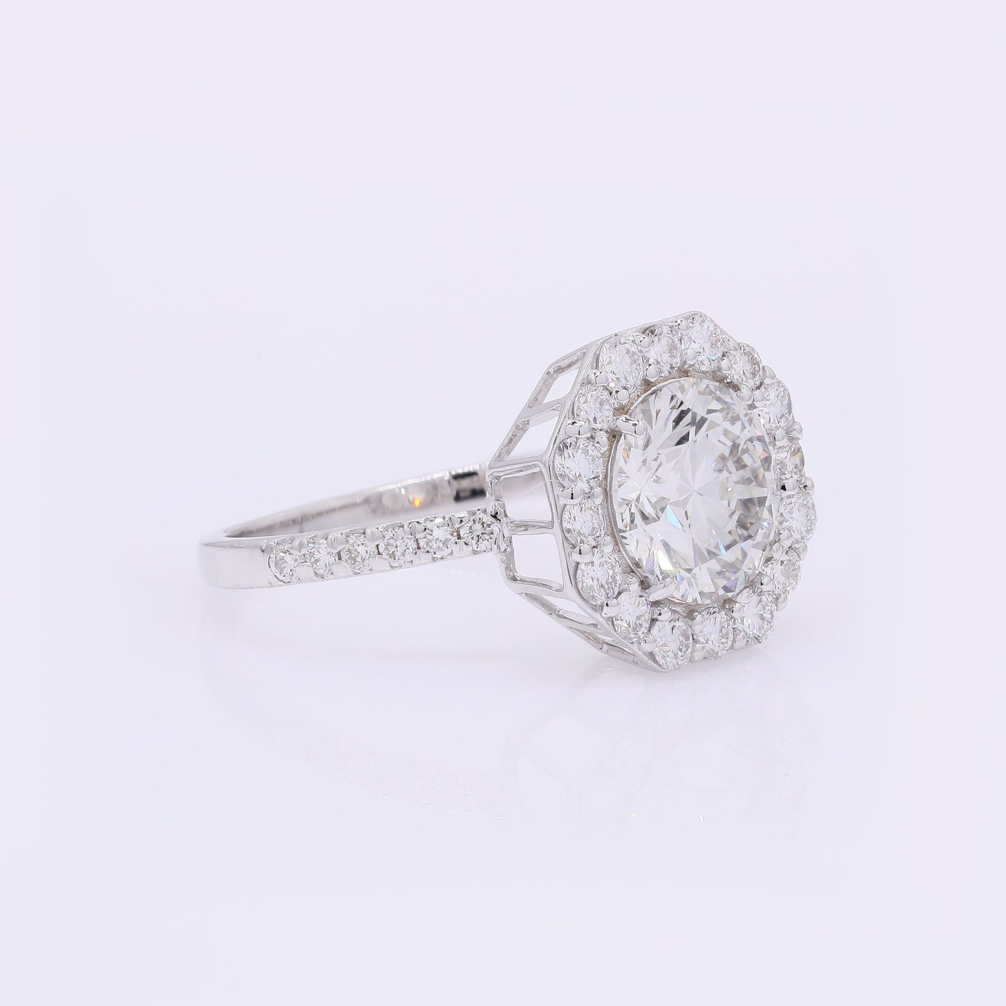 2.69 Carats Lab Grown Diamond 14K Gold Ring