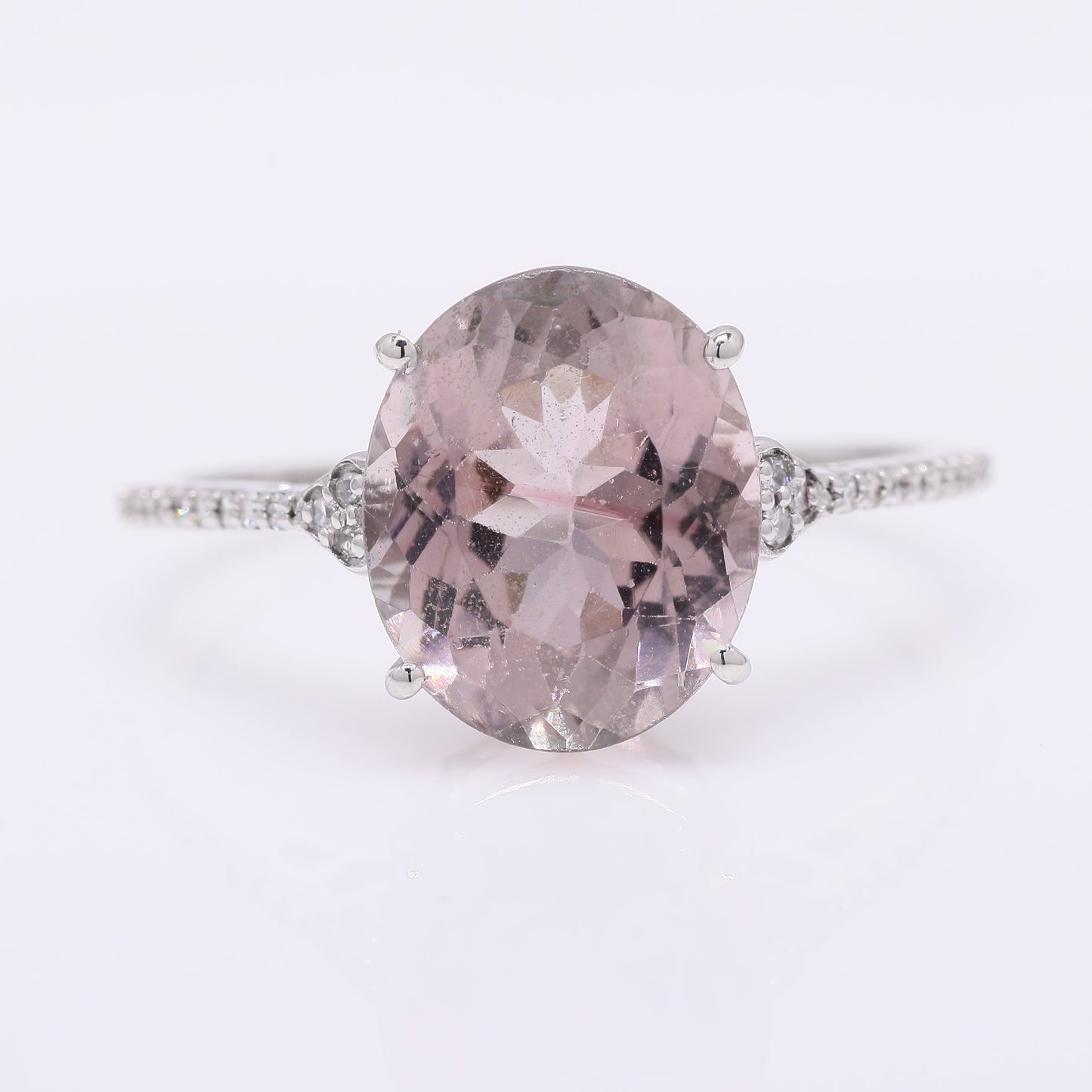 3.98 Ct Oval Mixed Cut Natural Tourmaline 950 Platinum Ring