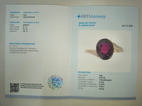 4.23 Ct Oval Natural Garnet 14K Gold Ring