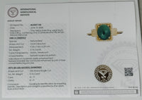 2.31 Ct Oval Cabochon Natural Beryl Emerald 14K Gold Ring
