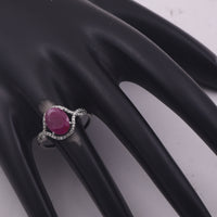 2.05 Ct Oval Mixed Cut Natural Ruby 950 Platinum Ring