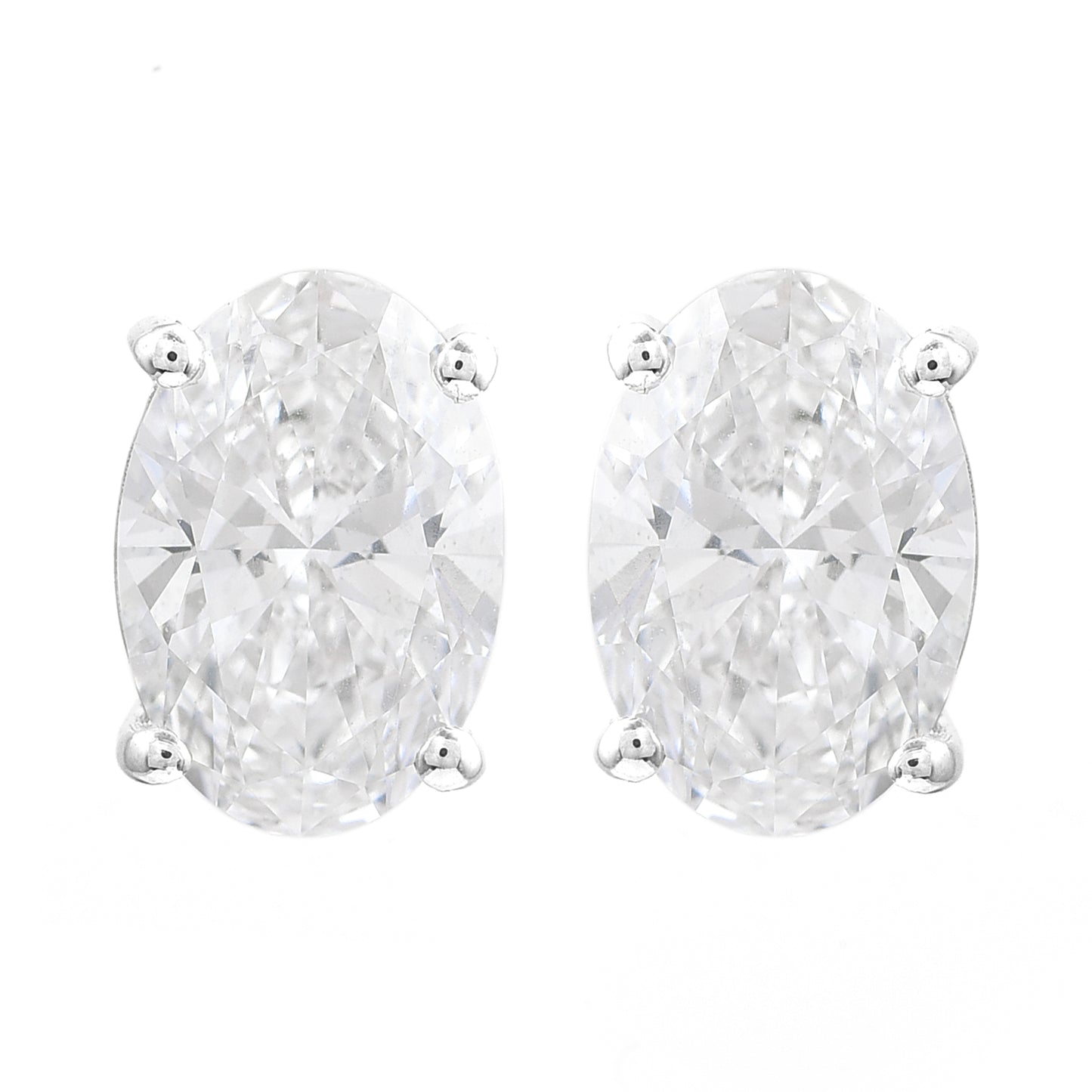 3.07 Carats Lab Grown Diamond 14K Gold Earrings