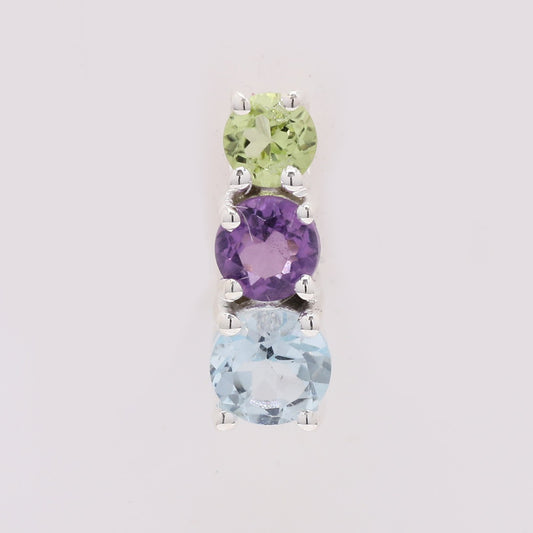 0.59 Ct Round Blue Topaz 925 Silver Pendant