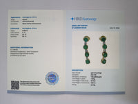 0.96 Ct Round Natural Emerald 14K Gold Earrings