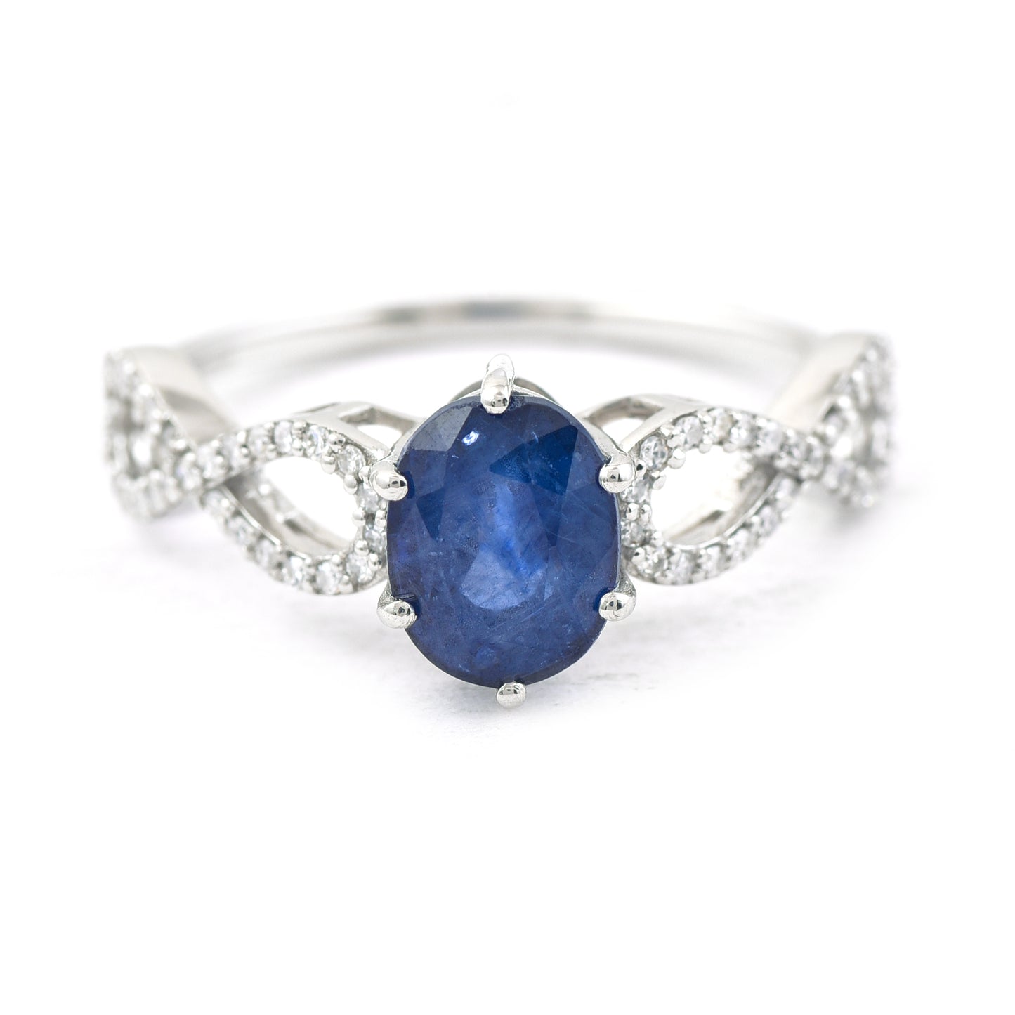 2.14 Ct Oval Mixed Cut Natural Sapphire 950 Platinum Ring