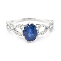 2.14 Ct Oval Mixed Cut Natural Sapphire 950 Platinum Ring