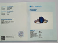 2.86 Ct Oval Mixed Cut Natural Sapphire 14K Gold Ring