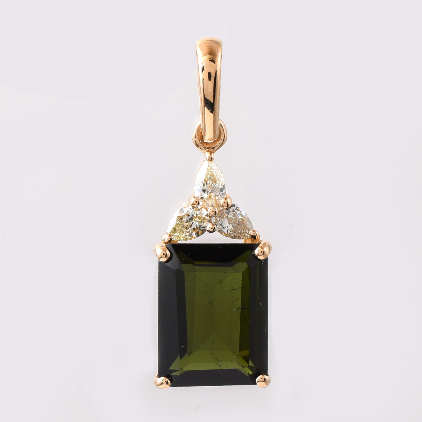2.31 Ct Octagon Tourmaline 14K Gold Pendant
