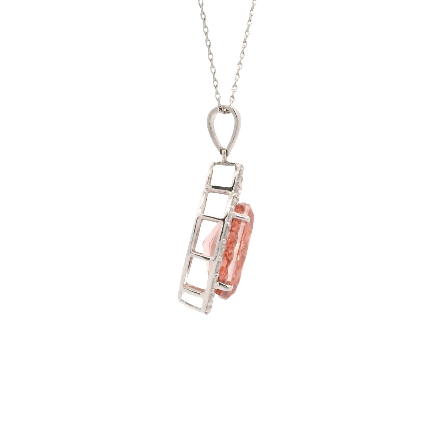 5.65 Carats Pink Lab Grown Diamond 14K Gold Pendant