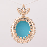 4.60 Ct Oval Turquoise 9K Gold Pendant