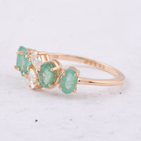 1.41 Ct Oval Natural Emerald 14K Gold Ring