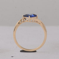 1.65 Ct Cushion Sapphire 9K Gold Ring