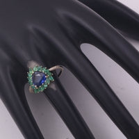 1.52 Ct Triangle Mixed Cut Natural Sapphire 14K Gold Ring