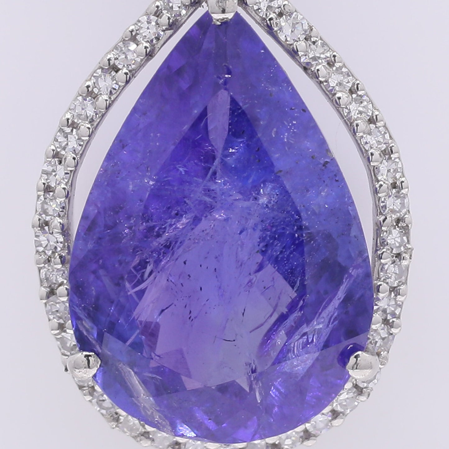 4.37 Ct Pear Mixed Cut Natural Tanzanite 950 Platinum Pendant
