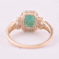 1.73 Ct Octagon Emerald 9K Gold Ring