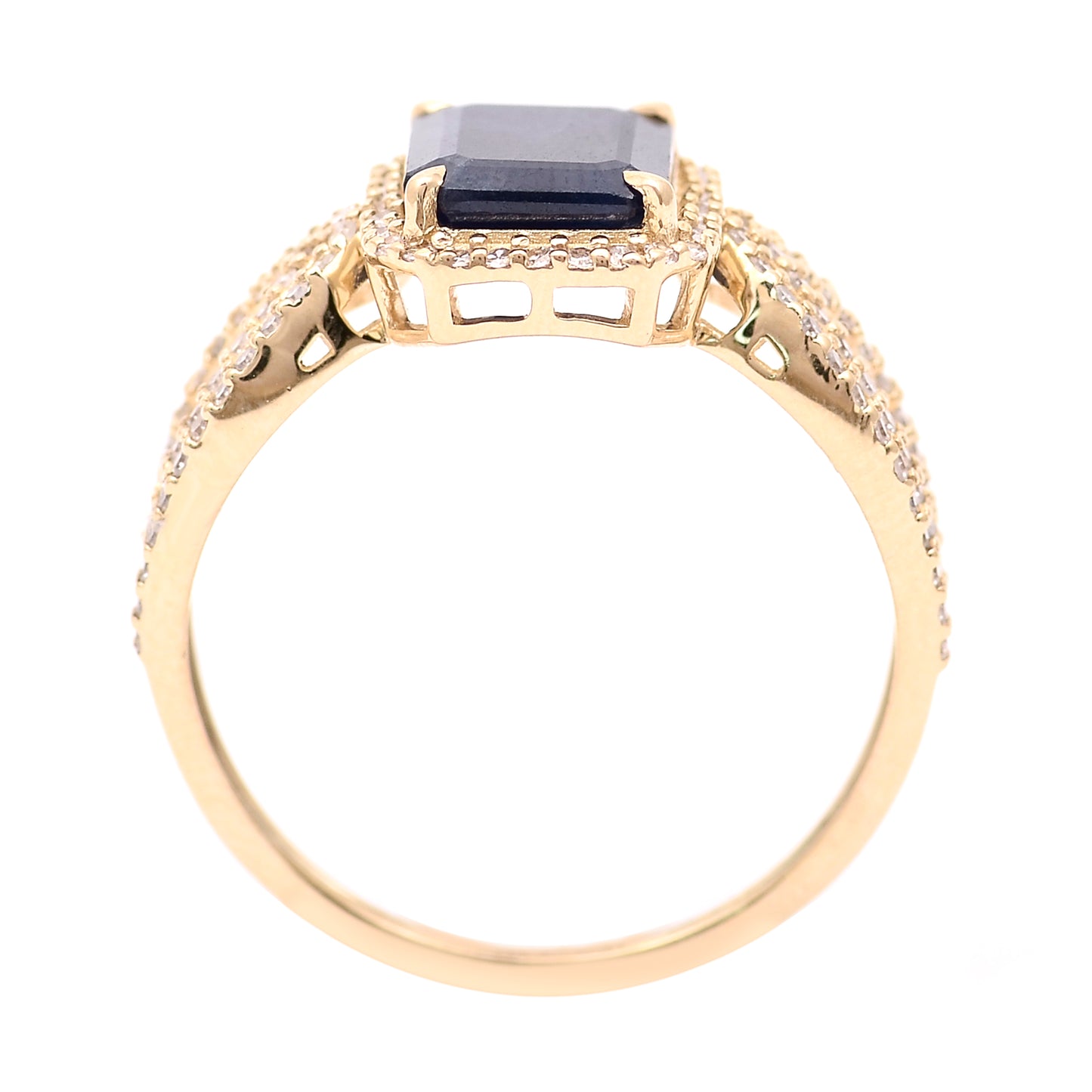 2.65 Ct Octagon Natural Sapphire 14K Gold Ring
