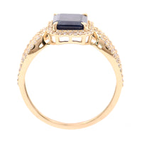 2.65 Ct Octagon Natural Sapphire 14K Gold Ring