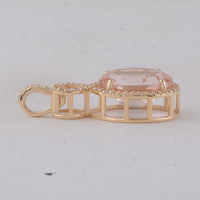 3.56 Ct Oval Morganite 9K Gold Pendant
