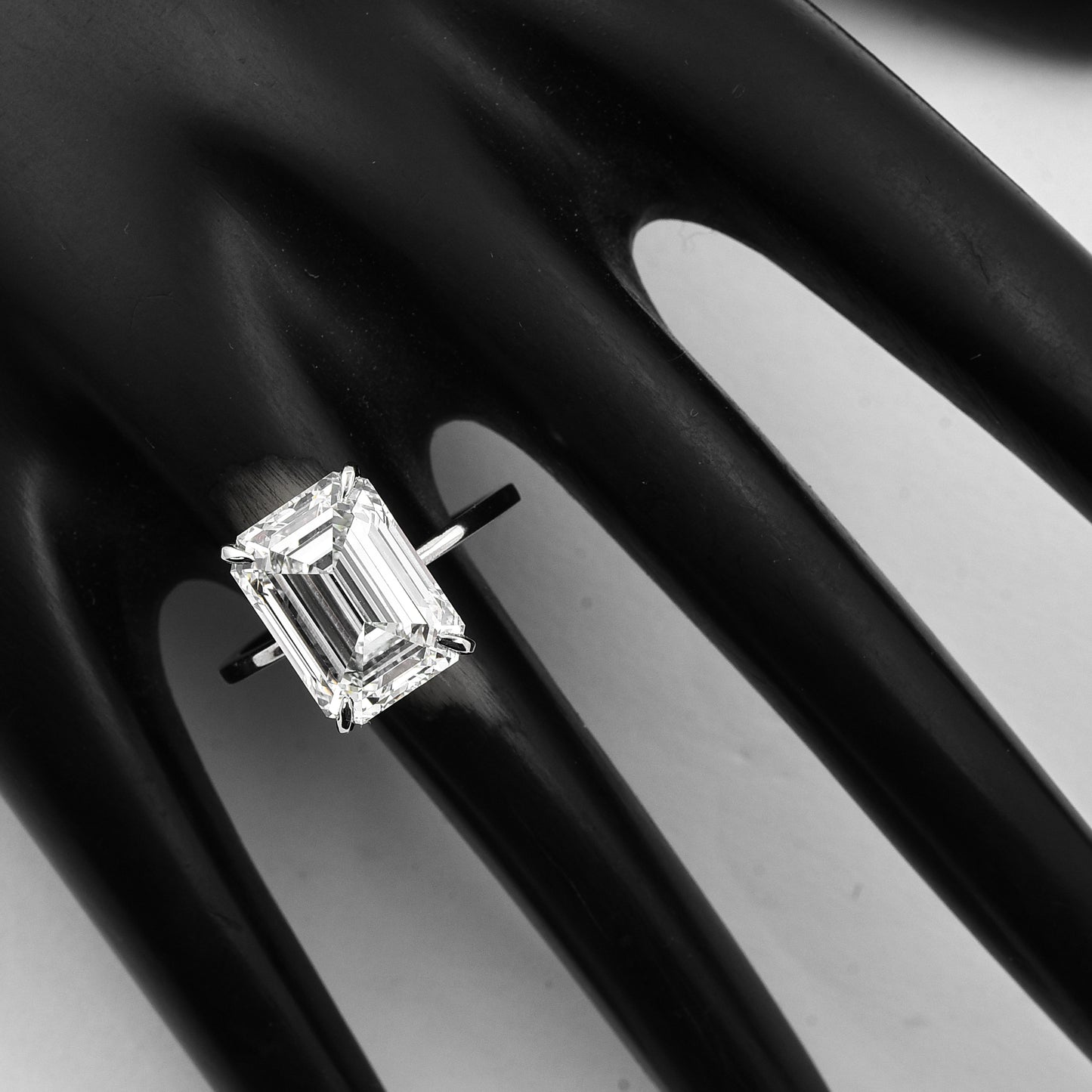 6.68 Ct Emerald Lab Grown Diamond 950 Platinum Ring