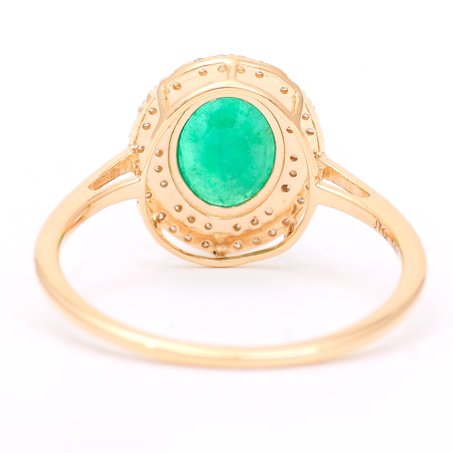 1.40 Ct Oval Mixed Cut Natural Emerald 14K Gold Ring