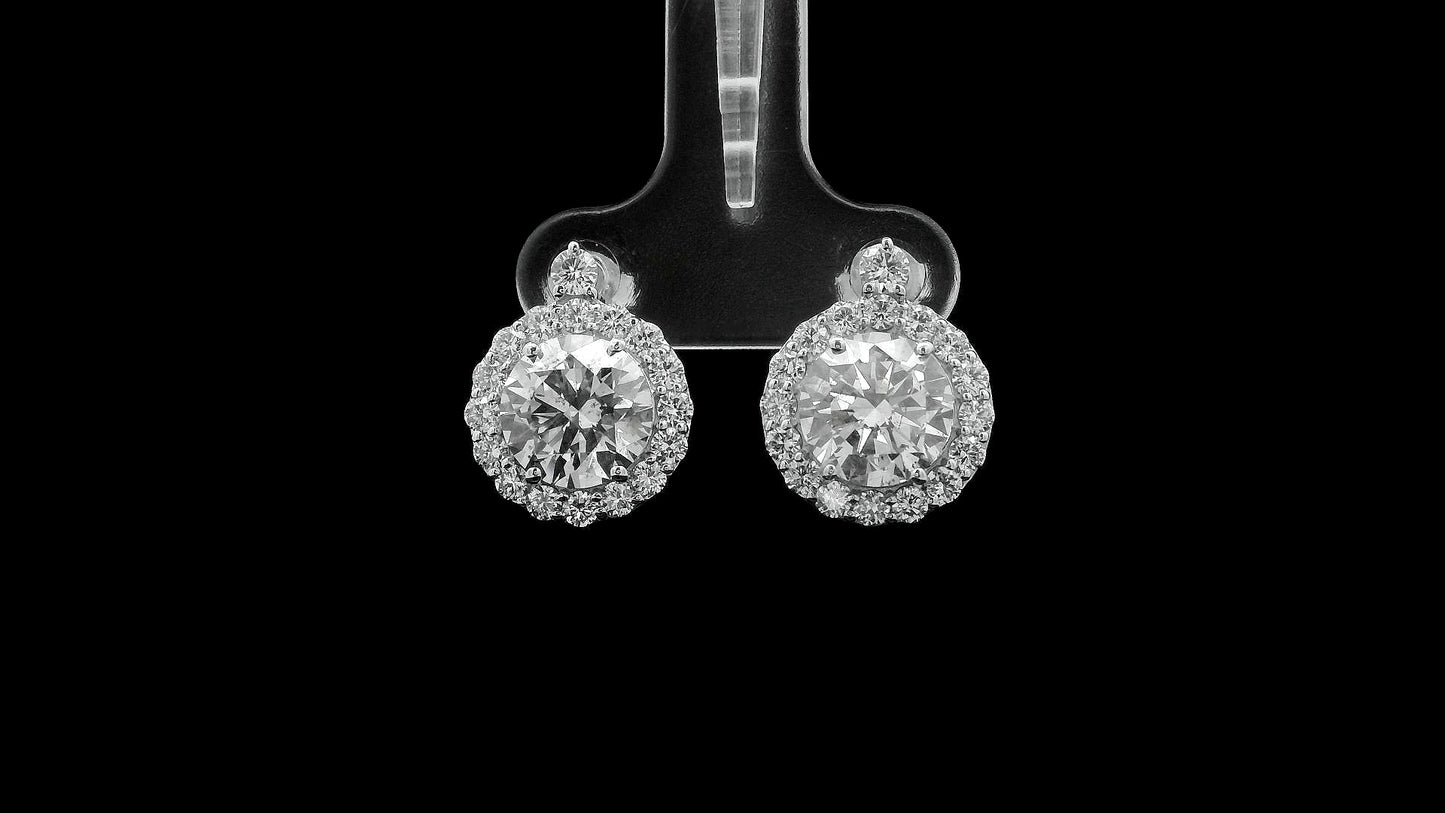 5.06 Carats Lab Grown Diamond 14K Gold Earrings