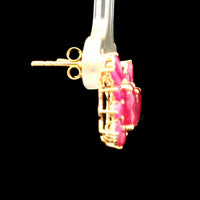 2.99 Ct Oval Ruby 14K Gold Earrings