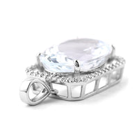 5.27 Ct Oval Mixed Cut Natural Aquamarine 950 Platinum Pendant