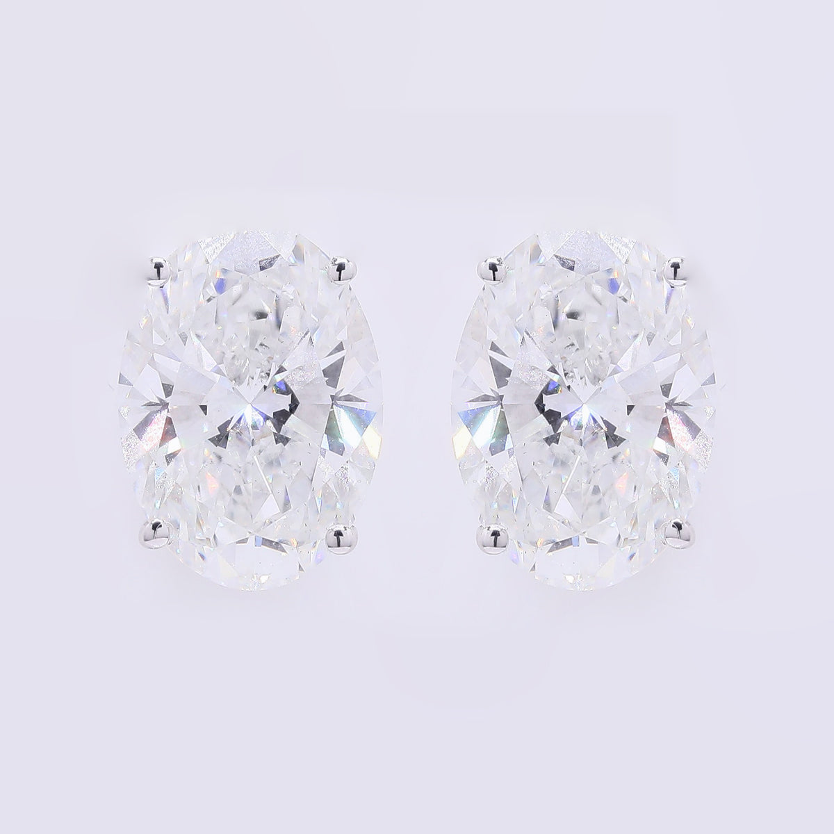 6.91 Carats Lab Grown Diamond 14K Gold Earrings