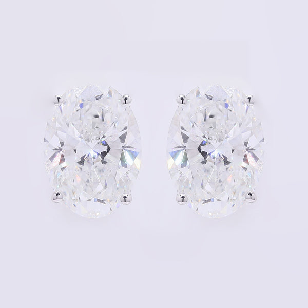 6.91 Carats Lab Grown Diamond 14K Gold Earrings